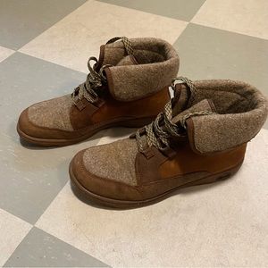 Chaco Brown Wool-Trim Hiker Boots